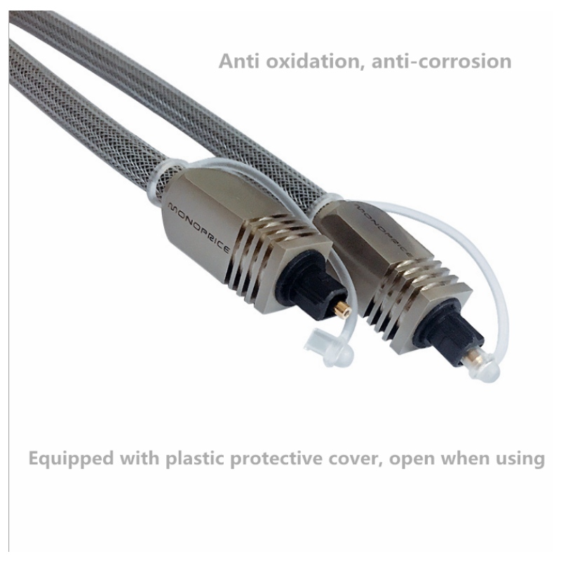 Customized high-grade SPDIF optical fiber audio cable stainless steel wire braided car audio digital transmission cable