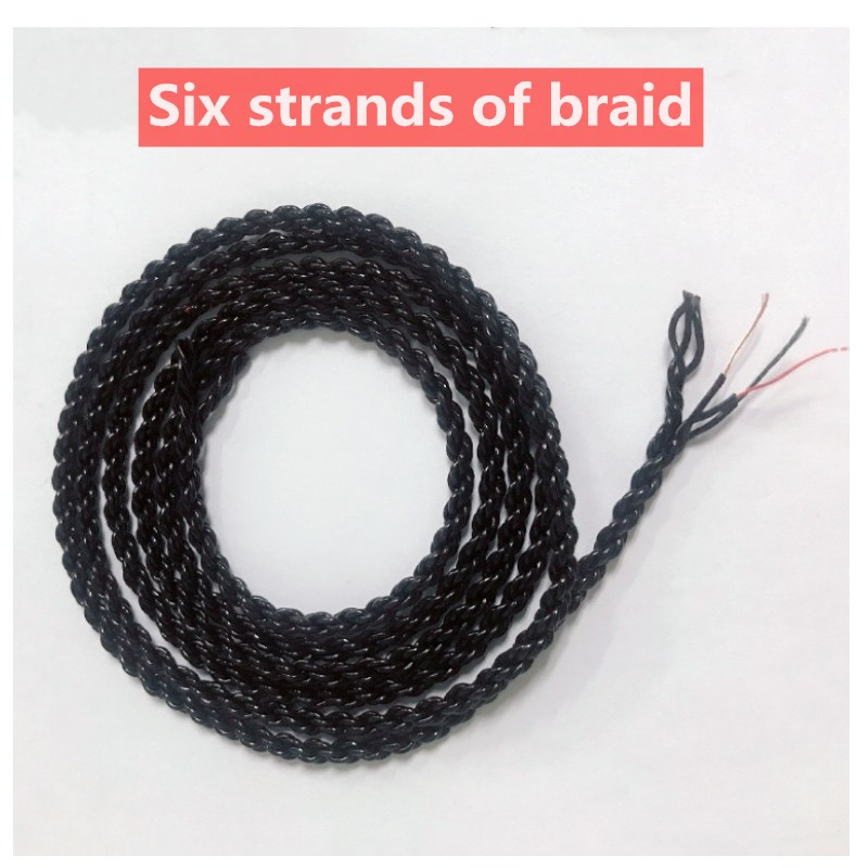 Black earphone wire 6 strands of braided lacquered copper DIY earphone wire rod
