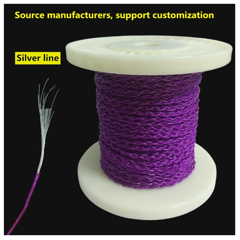 Custom purple sterling silver earphone wire