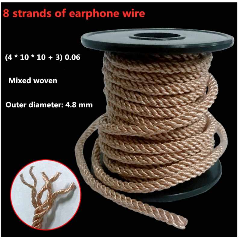 Custom earphone wire base wire 8 strands 560 copper - plated silver mixed wire DIY earphone extension cord upgrade wire